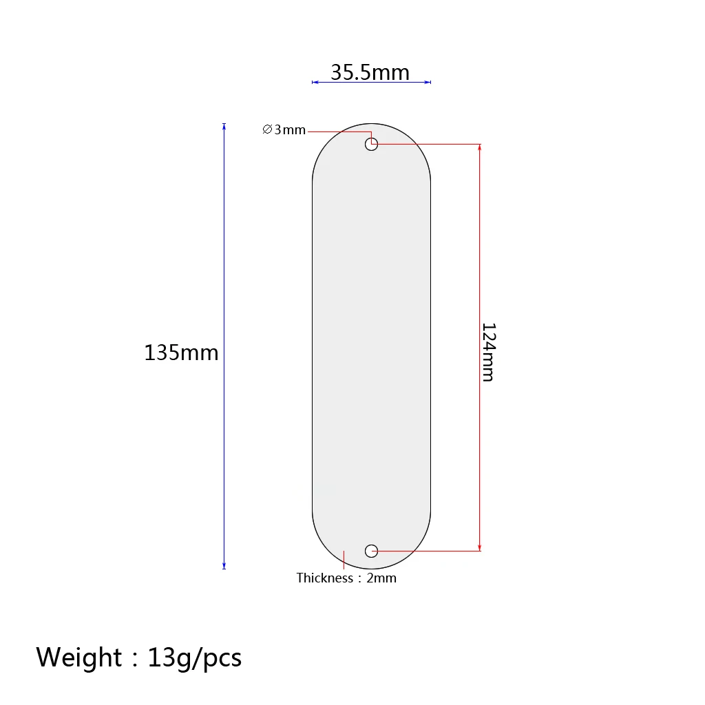 Control Plate Telecaster Satinado Customizar Ancho 35 mm. Tele Satin Customer