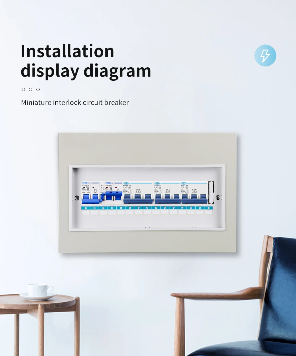 2P+2P MTS TOMZN AC Dual-Power Manueller Transferschalter Leistungsschalter MCB 50HZ/60HZ – Detail 7