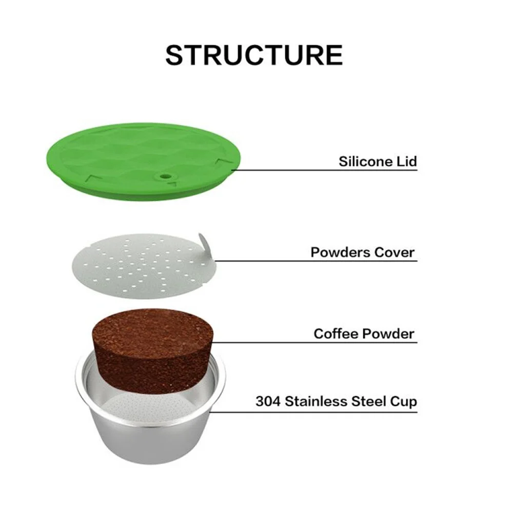 iCafilas For Dolce Gusto Crema Coffee Filters Reusable Refillable Coffee Capsule Stainless Steel Pod Nescafe Baskets Lumio Cup