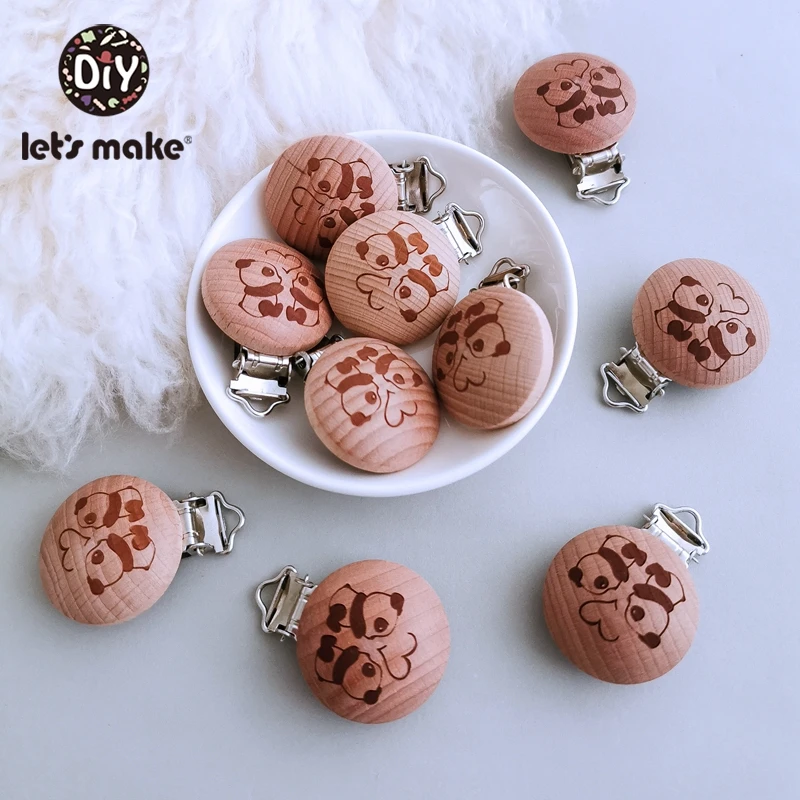 

Let's Make Pacifier Clip 50pc Round Wooden Engrave Customize Baby Wooden Dummy Clip Neutral Gift For Pacifier Chain Baby Teether