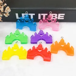 5pcs Castle Charms Multicolor Flatback Resin For Necklace Keychain Pendant DIY Making Accessories