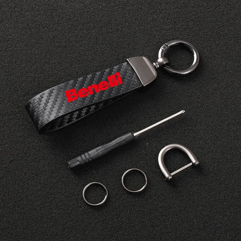 Leather motorcycle KeyChain Horseshoe Buckle Jewelry for BENELLI TRK 502 Leoncino 500 BJ250 BJ500 TNT 125 300 600 502c