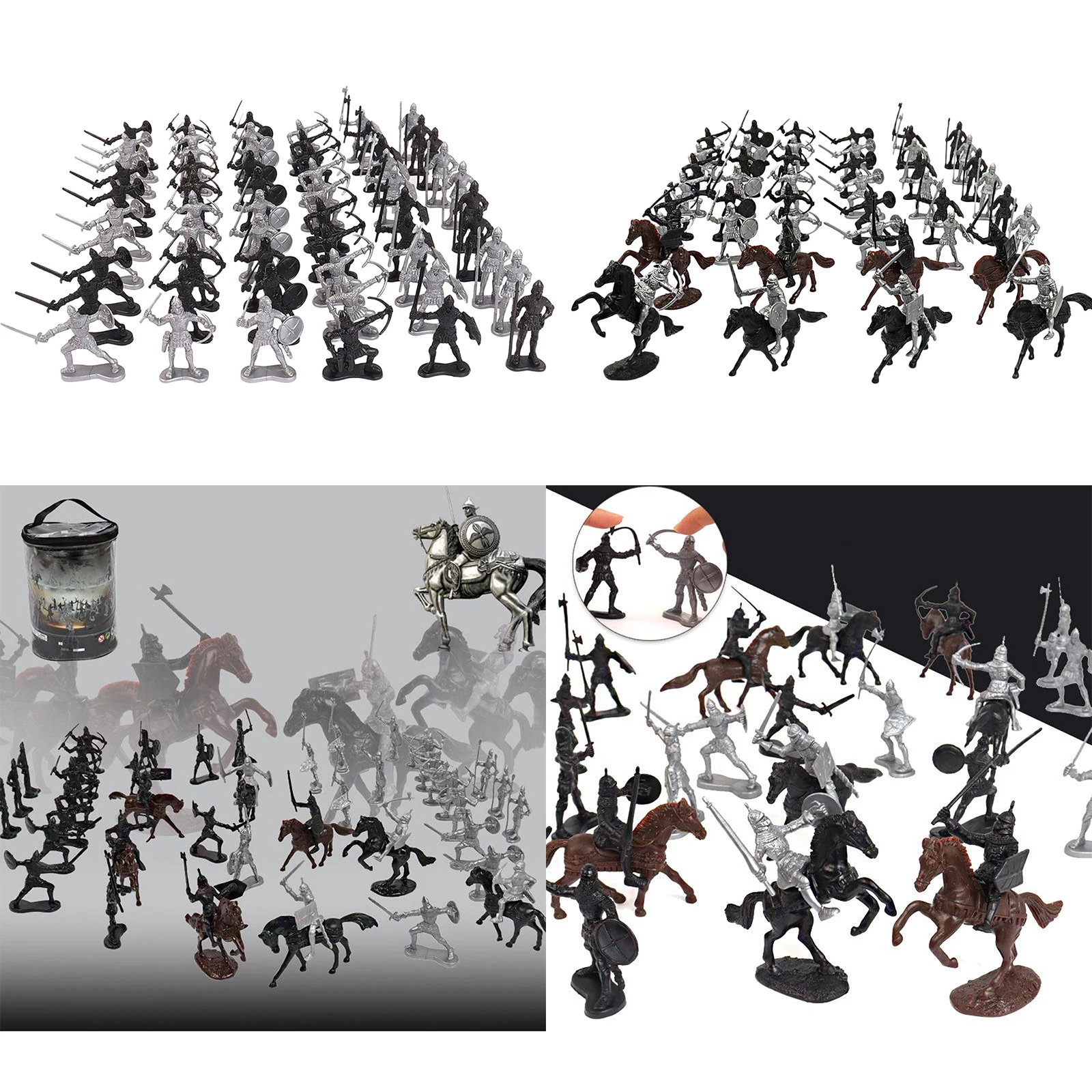 Medieval Knights Warriors Soldiers Model Toy Army Men Figures Accessories Kit Army Toys for Boys Children Kids