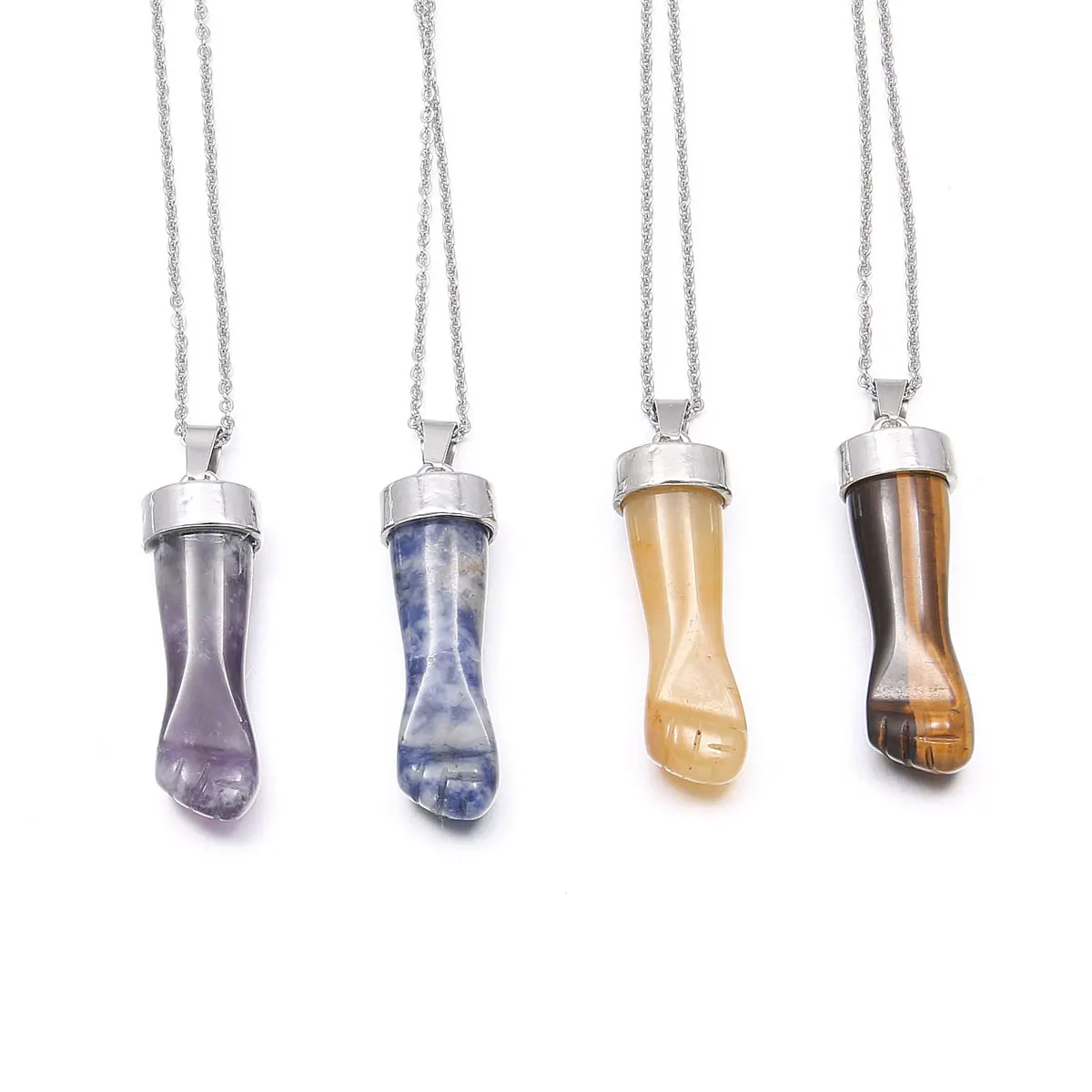 Stone Pendants & Necklace 15 Colors Natural Quartz Pendants for Jewelry Making Supplies Charms DIY necklace accessories