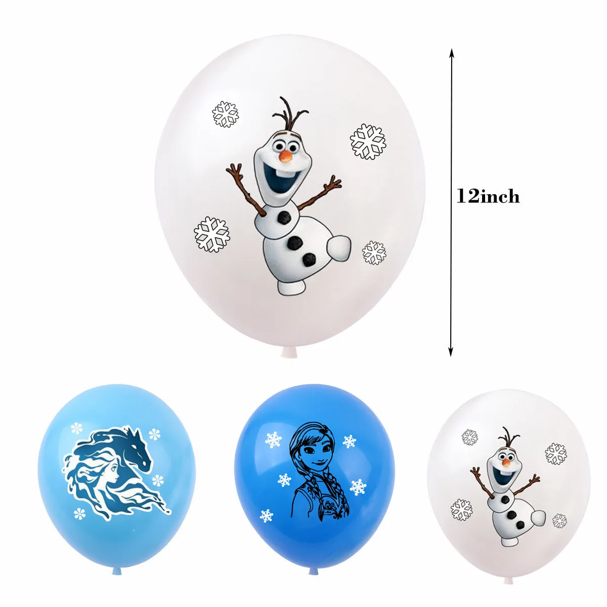 12pcs Frozen Theme Snow Queen 12 Inch Latex Balloons Girls Birthday Party Decorations Toys For Kid Baby Shower Party Supplies