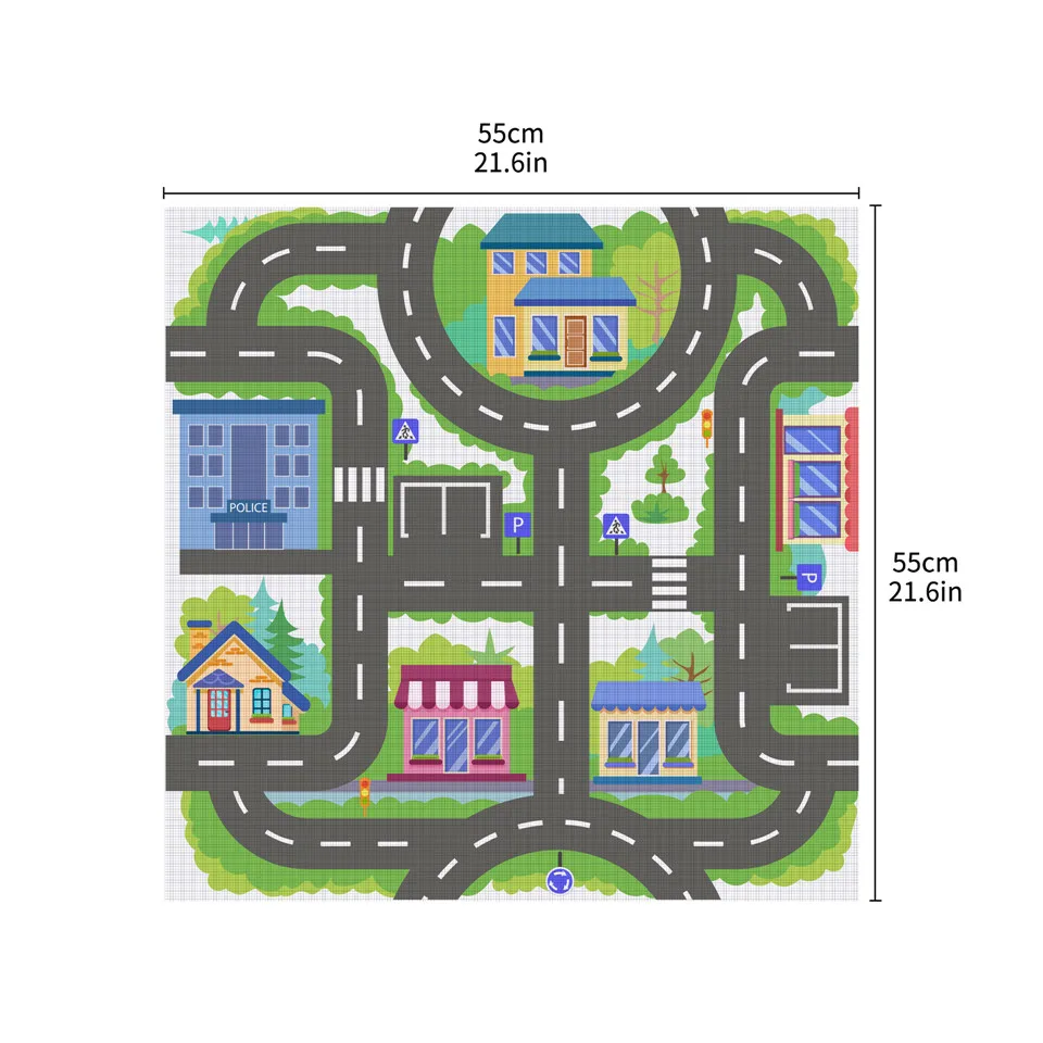 Gioco divertente per bambini Adesivo da tavolo per traffico cittadino Pellicola adesiva impermeabile per copertura da tavolo per bambini Decorazioni