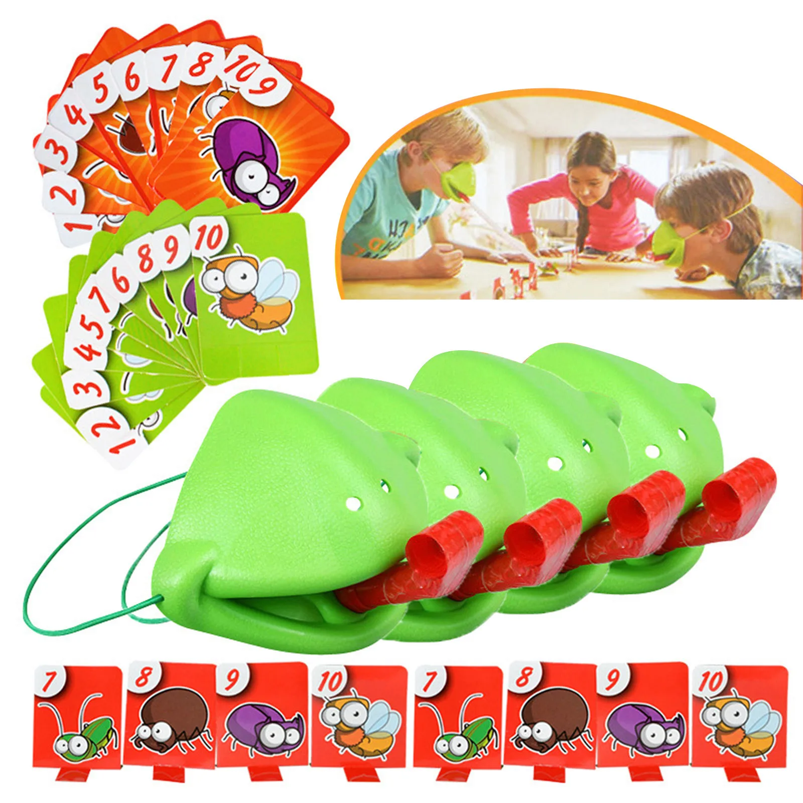 Frogs Tongue Out Gags Take Card Tongue Tic-Tac Chameleon Funny kids Table Board Game For Family Party Lick Cards Toy Set