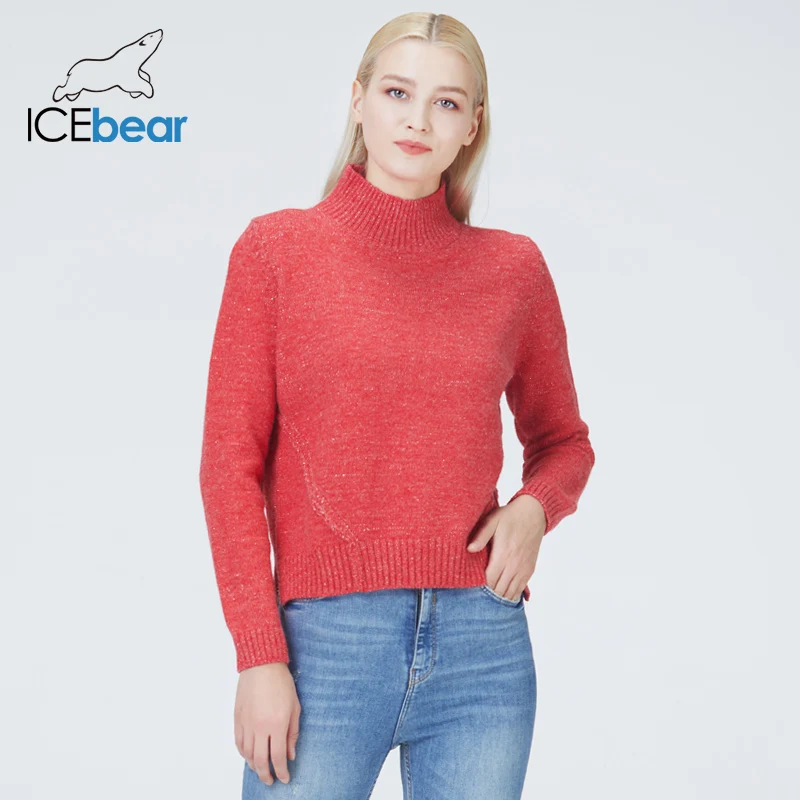 icebear 2022 fall winter women\'s tracksuit solid color turnleneck sweater suits knitted clothing BJ-3