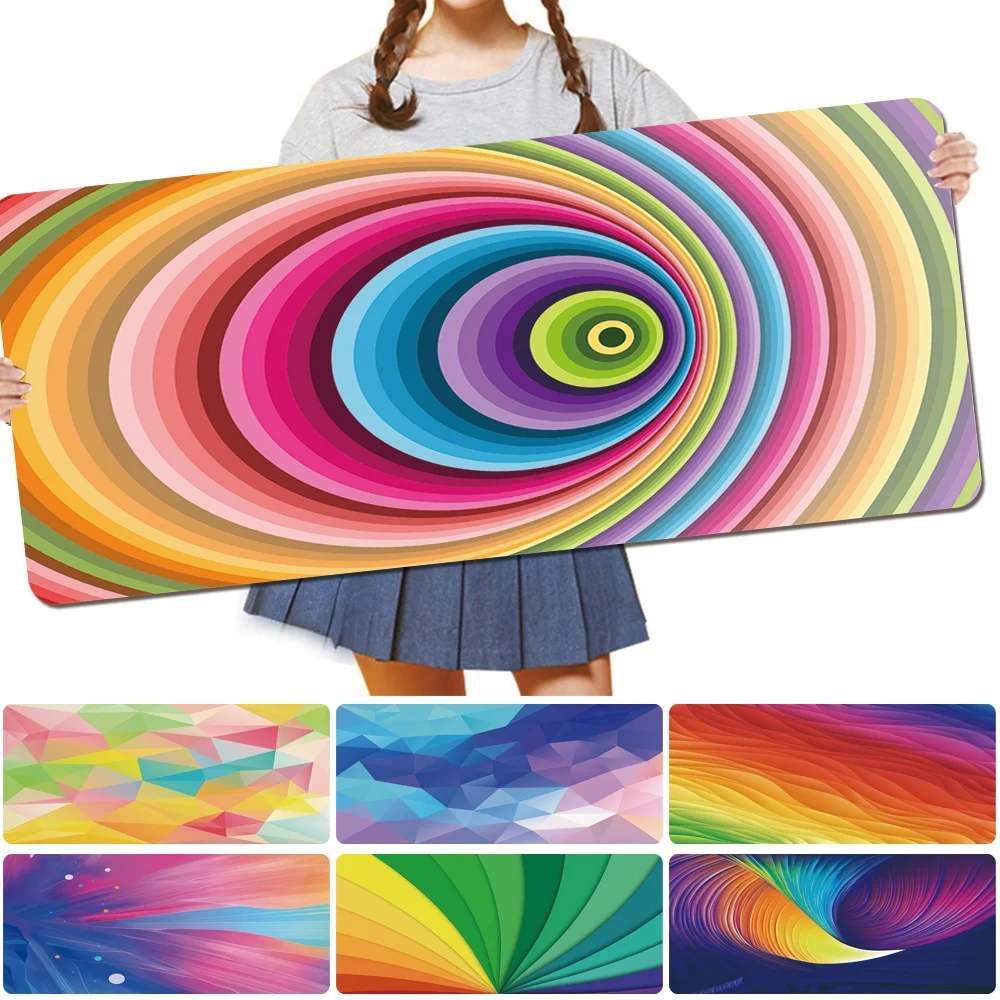 

Mouse Pad Large Size 30x60CM 30x80CM PU Leather Watercolor Print Series Smooth Game Mouse Mat Waterproof Office Desk Accessories