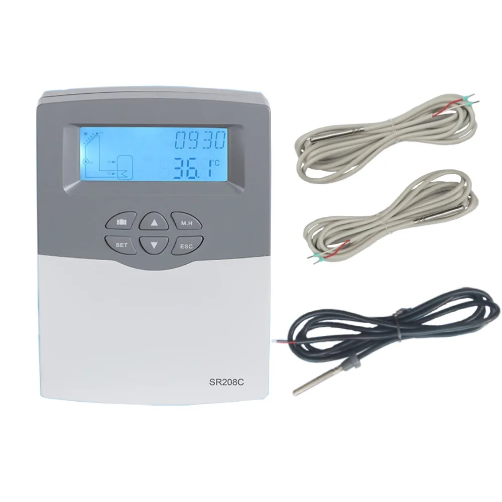 Solar Water Heating Controller SR208C With 3 Sensors Pump Control OCFR Antifreeze AH After Heating Thermostat LOAD Tan Heater