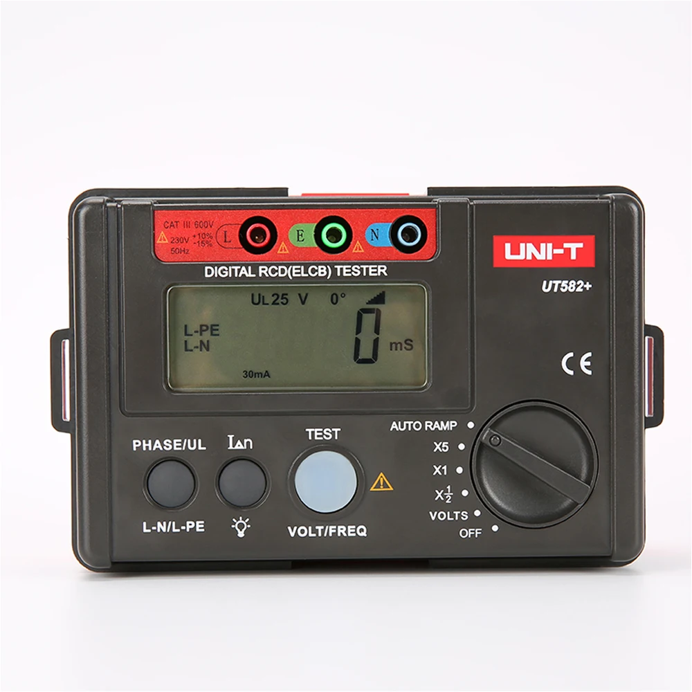 UNI-T UT582 + Digital RCD (ELCB) Tester Leakage Switch Tester Voltage Range Is 30V~600V Test Trip Time And Trip Current