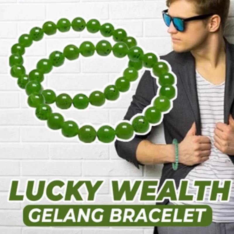 Natural Green Lucky Wealth Gelang Bracelet Beaded Bracelet Charm Lucky Wealth Bracelet for Men and Women Trendy Jewelry