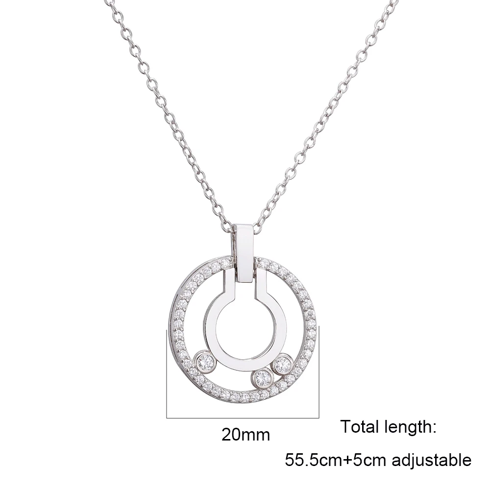 SHADOWHUNTERS Original 925 Sterling Silver Move Stone Necklace For Women Luxury S925 Jewelry Zircon Sweater Chain For Christmas