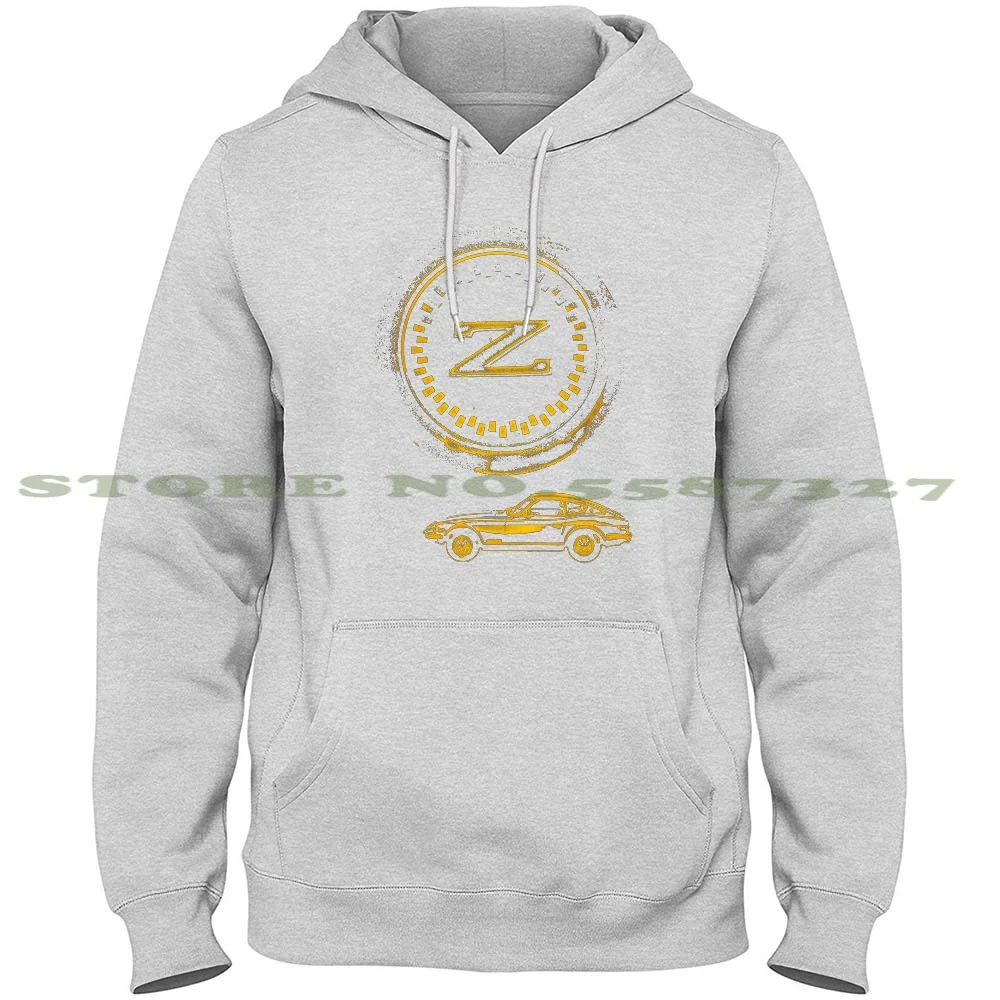 Z Badge And 240Z 3 - Gold Streetwear Sport Hoodie Sweatshirt Datsun Fairlady Nissan Cars Automotive Retro 1983 1984 1985 1987