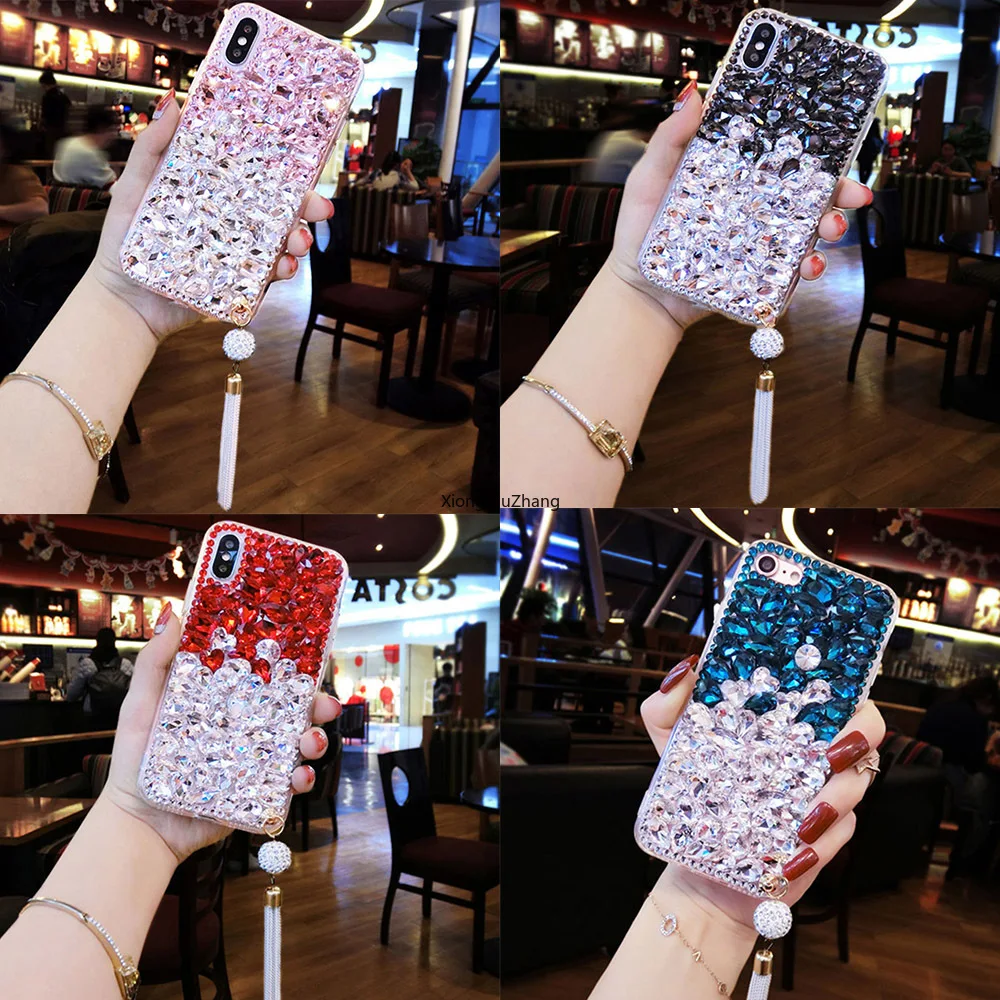 

Luxury Diamond Bling Transparent Soft Silicone Cover for Huawei Honor 8 8X 9 9A 9X Lite Hono 10 10 Lite 20 30 30S Honor 10X Lite