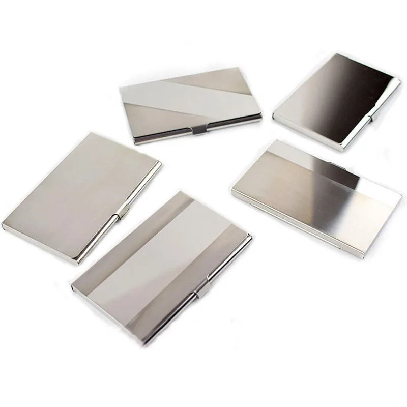 2022 New Waterproof Stainless Steel Business ID Credit Card Holder Luxury Silver Aluminium Case Cover Unisex Card Wallet