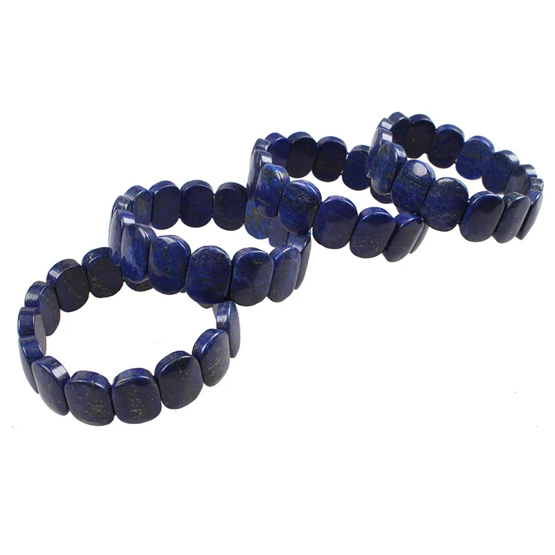 Man Women Natural Stone Bracelets AAA Lapis Lazuli Beads Elastic Rope Bangles & Bracelets Handmade Jewelry Energy Bracelets