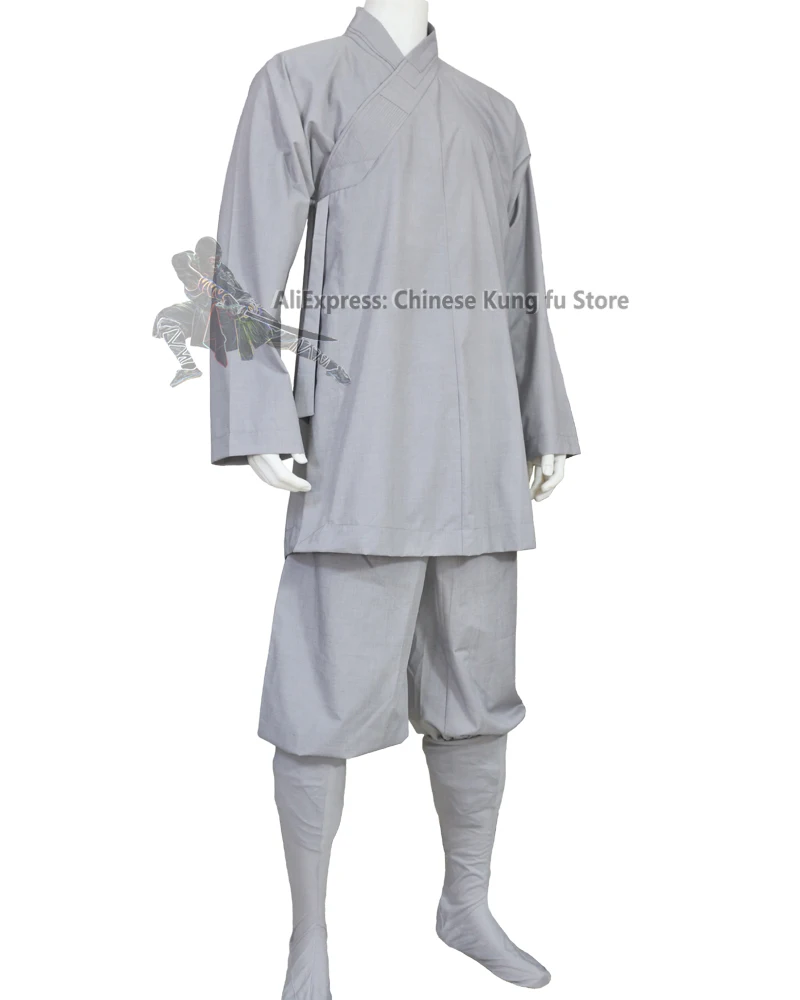 Cotton Shaolin Monk Uniform Buddhist Robe Kung fu Martial arts Suit Meditation Clothes