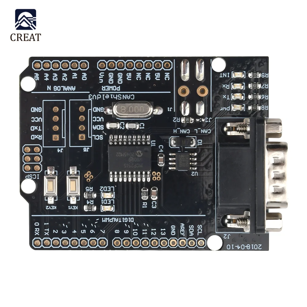 CAN Escudo Controlador para Arduino, MCP2515, Estudo de Expansão, UART, I2C, IIC Interface, SPI, 30mA Módulo Board