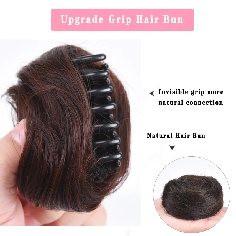 LUPU Synthetische Haar Brötchen Klaue Auf Chignon Scrunchy Haarpferdeschwanz Chignon Für Frauen Haar Extensions Hohe Temperture Faser