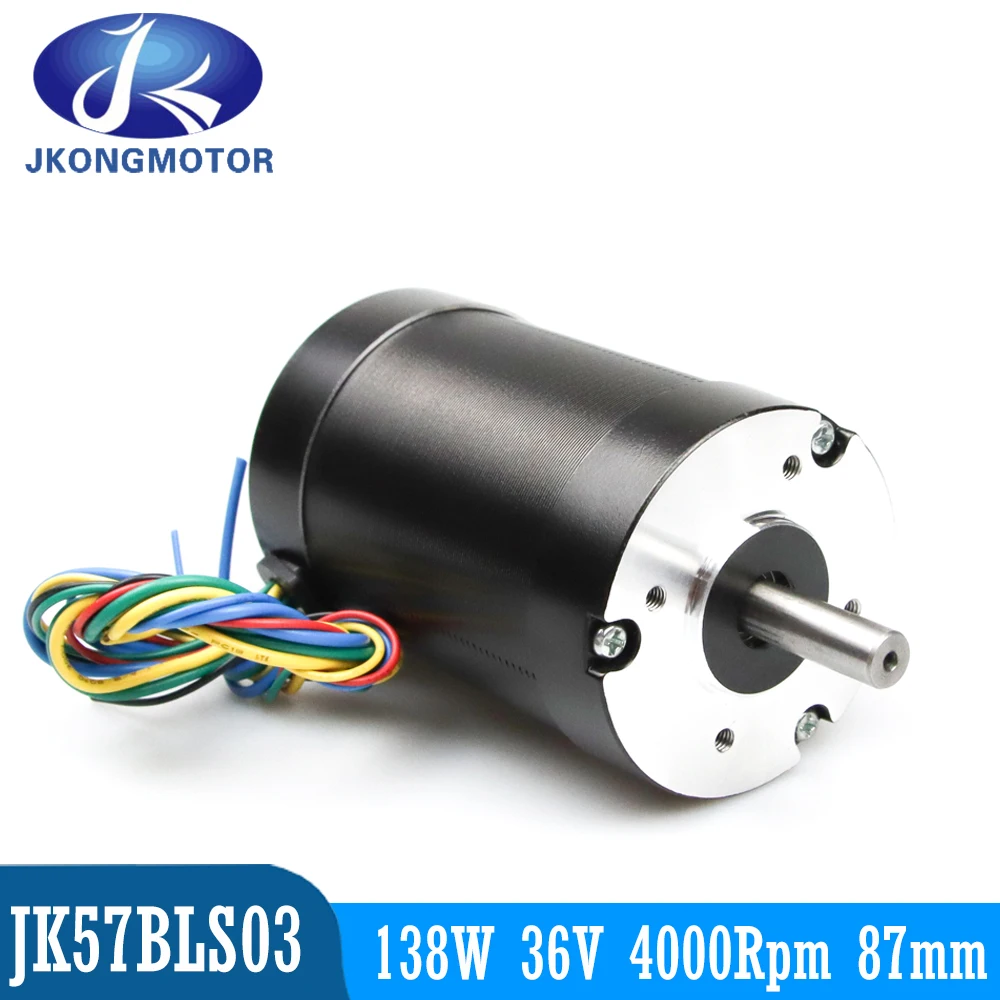Motor sem Escova 36v 138w 5.3a e 57 mm dc Fases Polos Eixo Redondo 57*57*87 mm 033n. m 4000rpm Motor Bldc de 36v Motor Bldc com Corredor