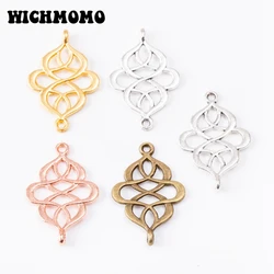 New 15pieces/bag 28*18mm Zinc Alloy Two Hole Chinese Knot  Connector Charms Linker for DIY Earrings Necklace Jewelry Accessories