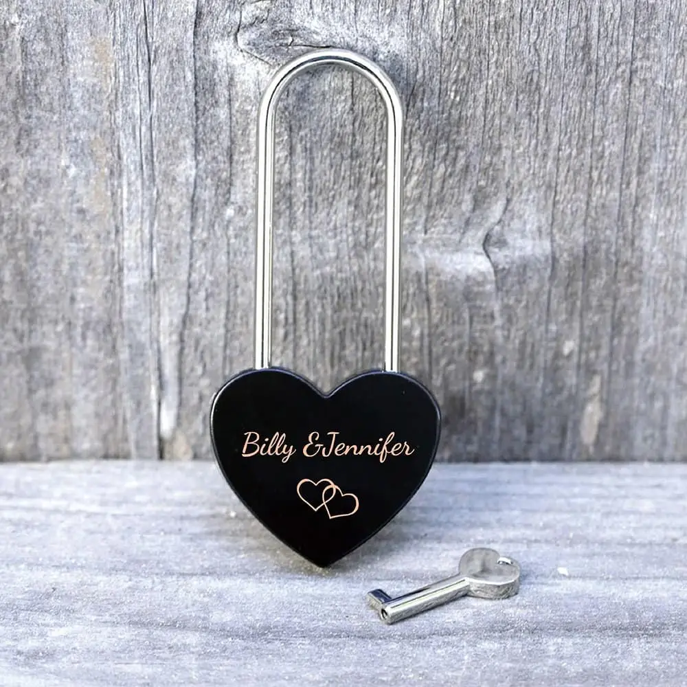 

Personalized Love Lock Heart Shape Padlock Wish Locks With Key Wedding Engagement Valentines Day Gifts Laser Engraving Unique