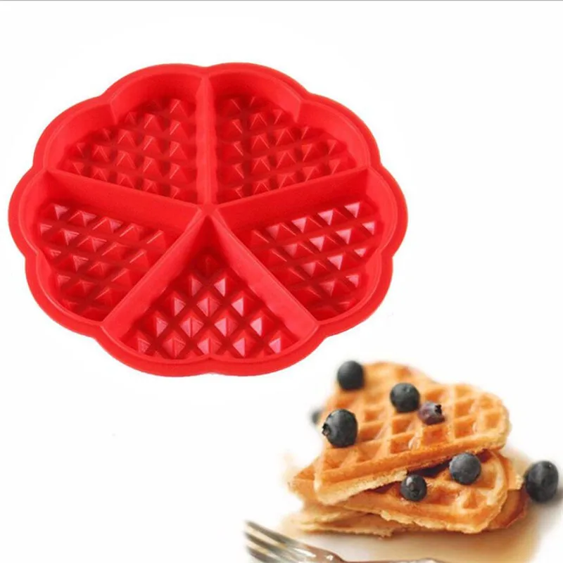 Waffle Mold Non-stick Cake Mould Makers Kitchen Silicone Waffle Bakeware Heart Shape Silicone Baking Tool Mold Kitchen