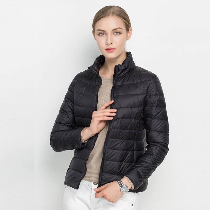 Abrigo ultraligero de plumón de pato para mujer, chaqueta de plumas de pato blanca, acolchada, portátil, a prueba de viento, 7XL, novedad de