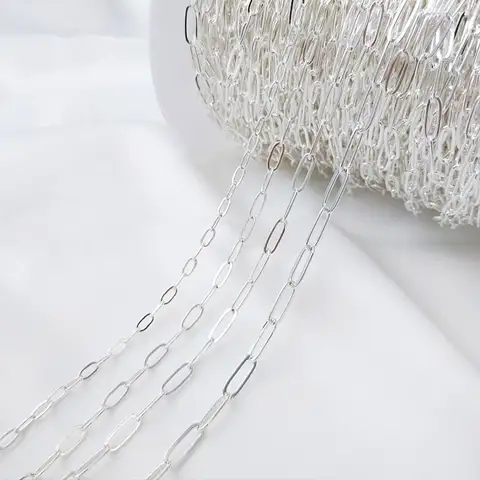 실버 도금 O 체인 목걸이, DIY 체인 팔찌, 쥬얼리 결과물, 쥬얼리 제작 부품, 수제 액세서리, 1 m