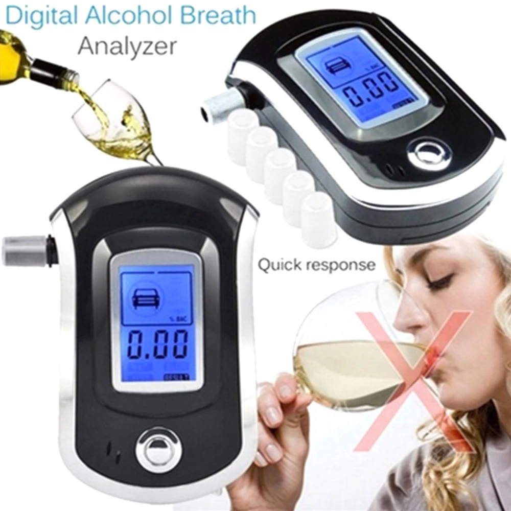 2021 Draagbare Handheld Professionele Digitale Adem Alcohol Tester Blaastest AT6000 Alcohol Adem Tester Alcohol Detector