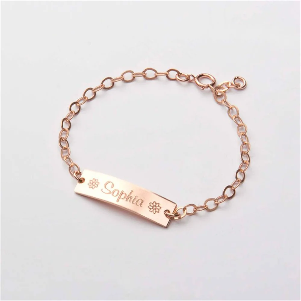 Custom Name Bracelet Personalized Lettering Baby Bangle Stainless Steel Customized Name Bracelet Birthday Gift For Child