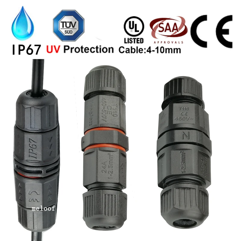 L16 Waterproof connector L20 IP67 T Shape Junction Box Connector 3 Pin Cross Cable Wire Gland Sleeve connector for led lights