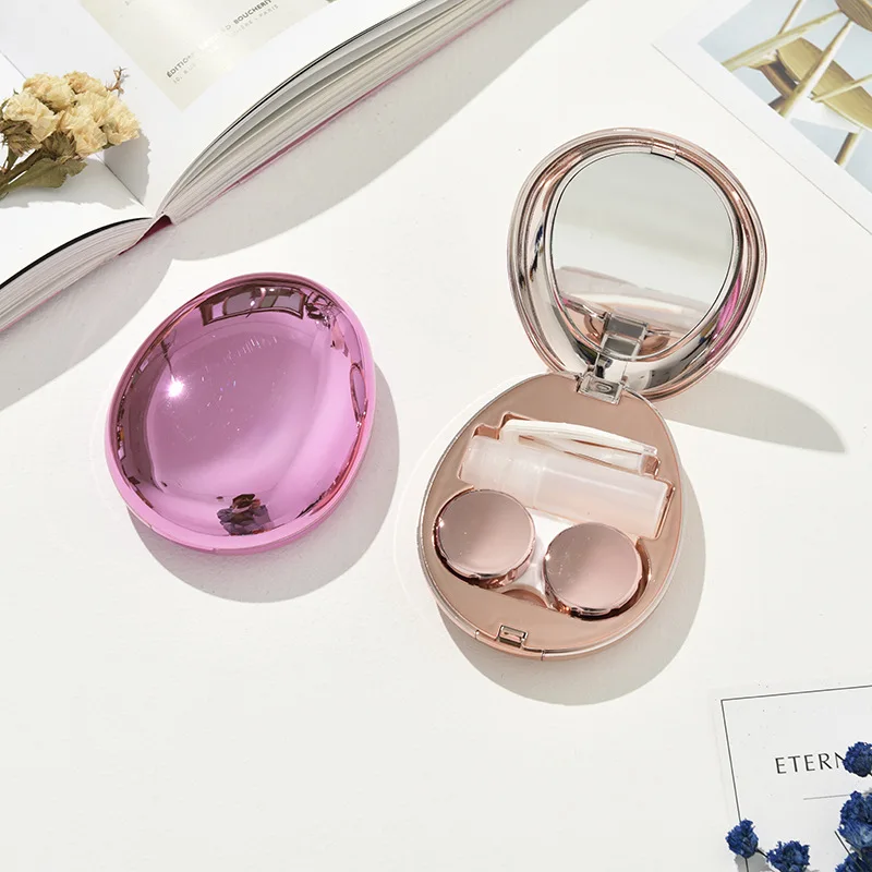 Exquisite glossy Cobblestone Contact Lens Case Ins girl and boy New Thin Contact Lenses Case  Eye contacts case