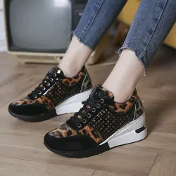 Women's walking jogging sneakers increase gold silver ladies sports running shoes sports girls shoes