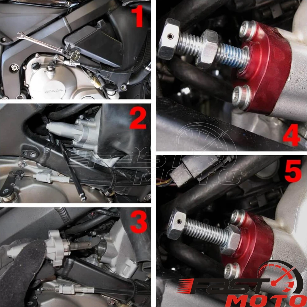 Tensor de cadena de leva Manual para motocicleta, accesorio rojo de aluminio CNC para Honda CBR600F, CBR600F2, CBR 600, F1, F2, Hurricane 600,