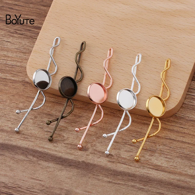 BoYuTe (30 Pieces/Lot) W Shape Hairpin Welding 12MM Blank Tray Base Factory Direct Sale Diy Hair Accessories Materials