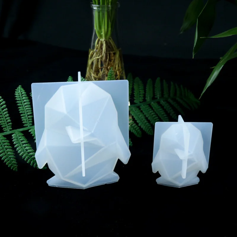 Penguin Drip Glue Mold Resin 3D Transparent Crystal Silicone Molds DIY Aromatherapy Candle Crafts Handmade Tools Form Decoration