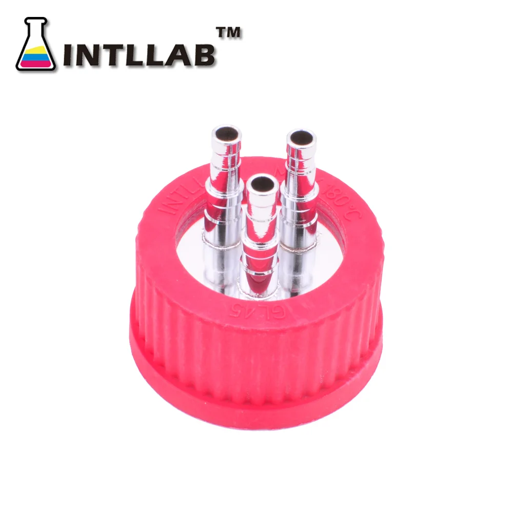 [INTLLAB] GL Screw Cap  Solid Top Polypropylene Blue GL 45 Caps with Internal Molded Seal Rings, 180°C Maximum Temperature