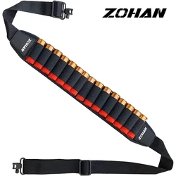 ZOHAN-eslinga de escopeta con soporte de carcasa, eslinga de Rifle duradera de calibre 15 con giros, hombro acolchado, 15 rondas