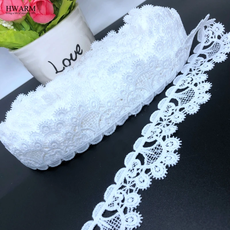 10yard 3.8cm Semicircle white african lace fabric trim Wave stripe wedding decoration hat pillow skirt accessories DIY lace