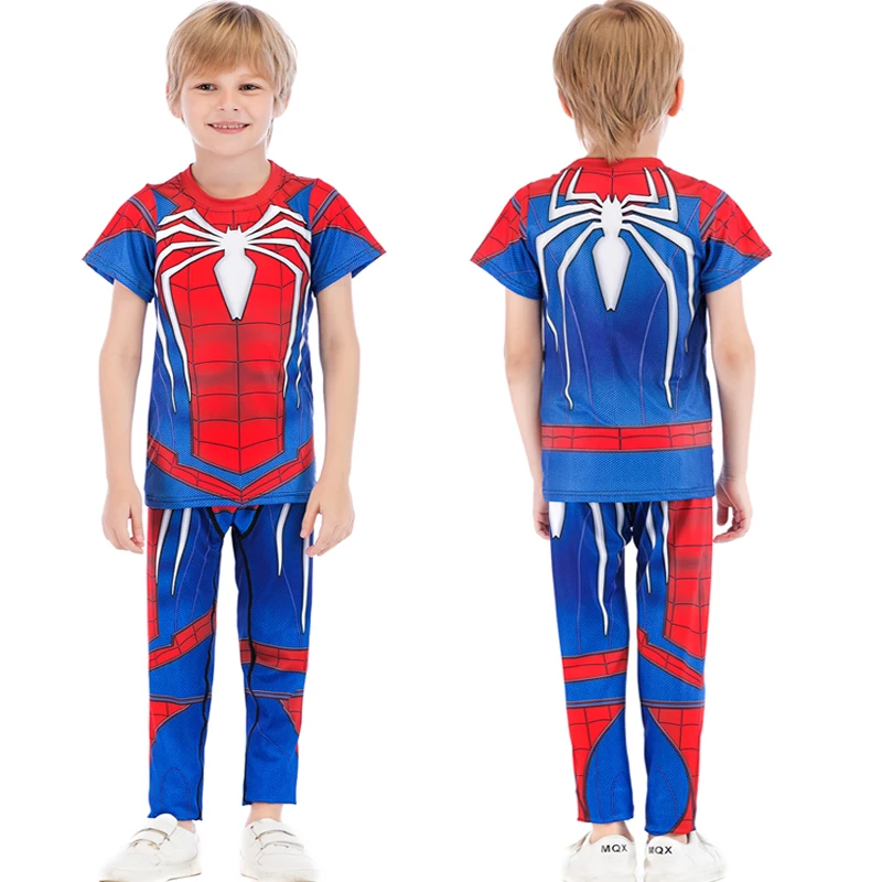 Kids Mma Tweedelige Boksen Set Compressie Jerseys + Broek Kinderen Rashguard Training Strakke T-shirts Broek Tieners Kleding