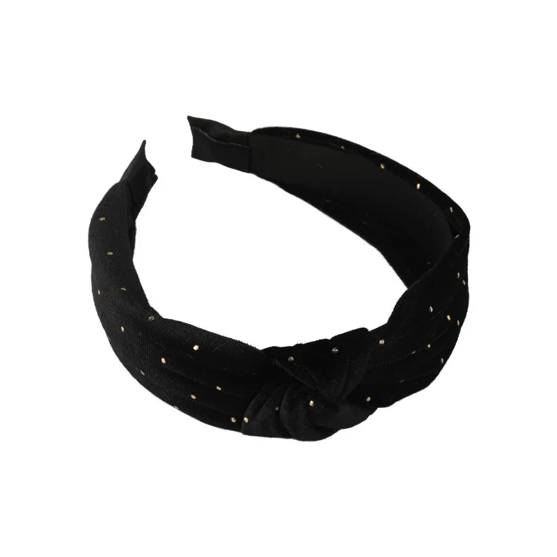 Retro Velvet Wide-Brimmed Pearls Headband Fashion Black Hair Hoop Womens Girl Rhinestone Hair Bands Braided Hair Accessories