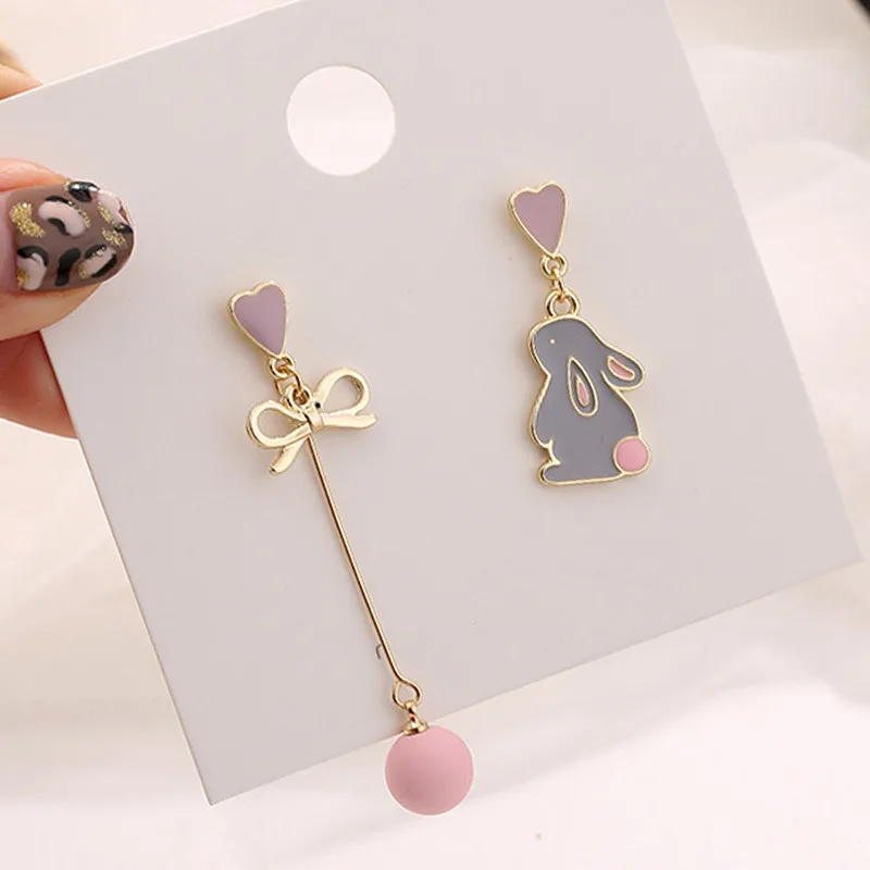 Chinese Style Folding Fan Crane Carp Lotus Asymmetrical Long Tassel Dangle National Style Earrings for Women Jewelry Gift