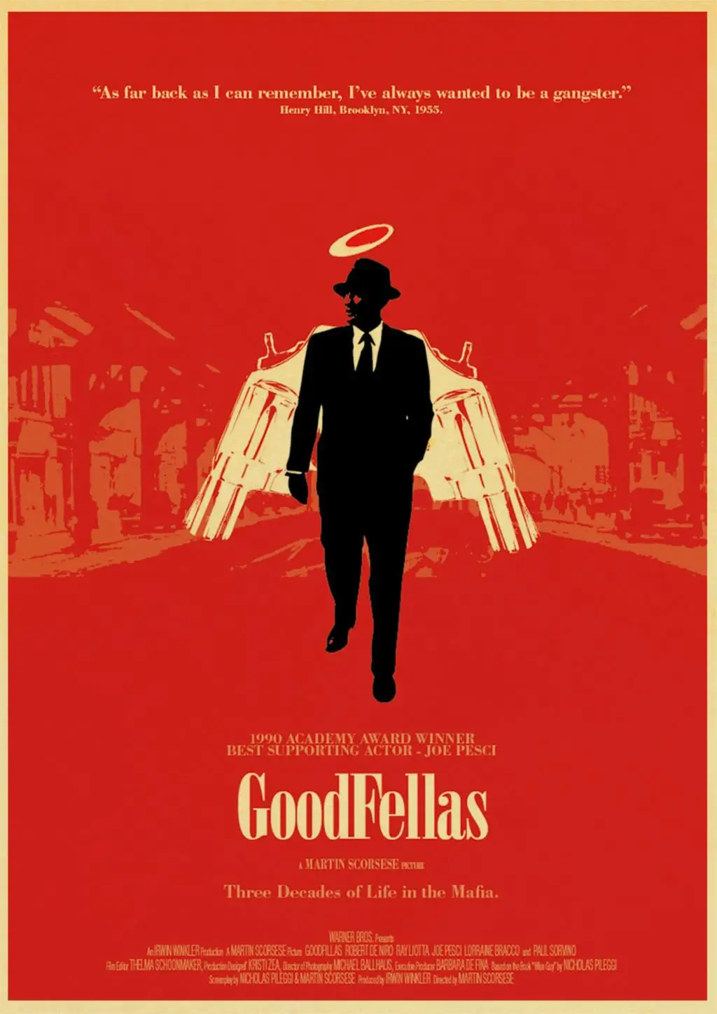 Classic Movie Anime Poster Goodfellas Retro Canvas Poster Wall Art Print Painting Nordic Kids Decor Picture Baby Room Decoration