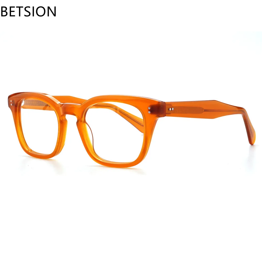 

BETSION Vintage Square Full Rim Acetate Men Eyeglass Frame Women Retro Myopia Prescription Optical Eyewear