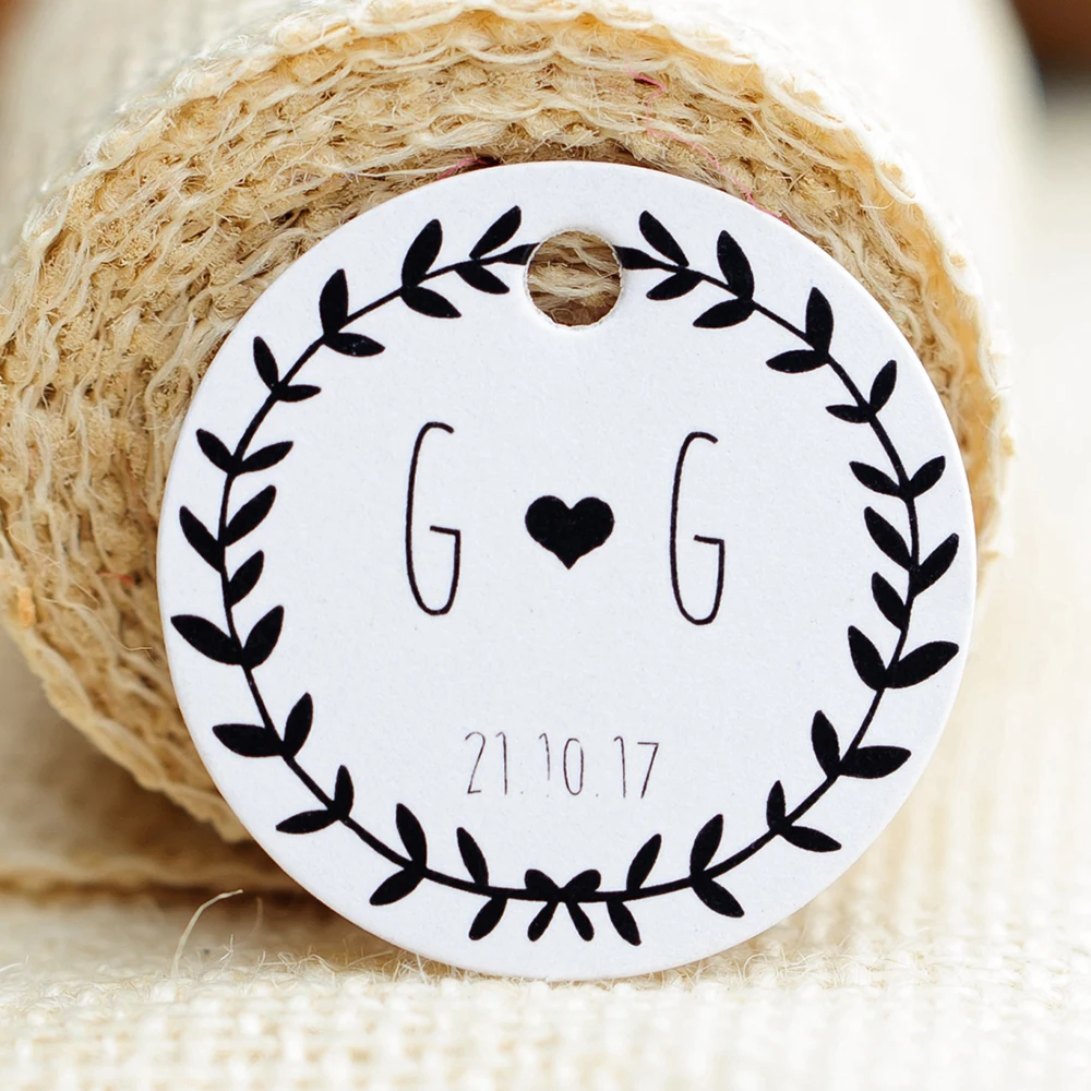 Y5-120pcs 3.5cm diameter paper tags custom kraft paper white cardboard wedding tag custom name date logo gift box free shipping