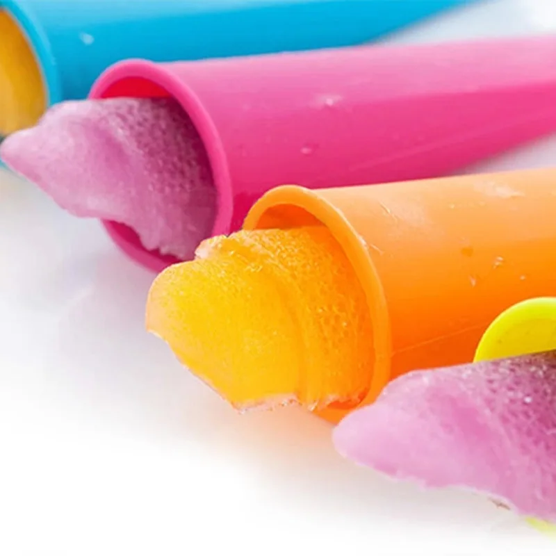 5pc/lot Summer Popsicle Maker Lolly Mould Kitchen DIY Random Color Food-Grade Silicone Frozen Ice Cream Pop Mold