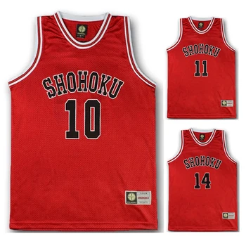 Anime shohoku escola equipe de basquete camisa 1-15 cosplay traje sakuragi hanamichi rukawa camisa slam dunk esportes wear uniforme