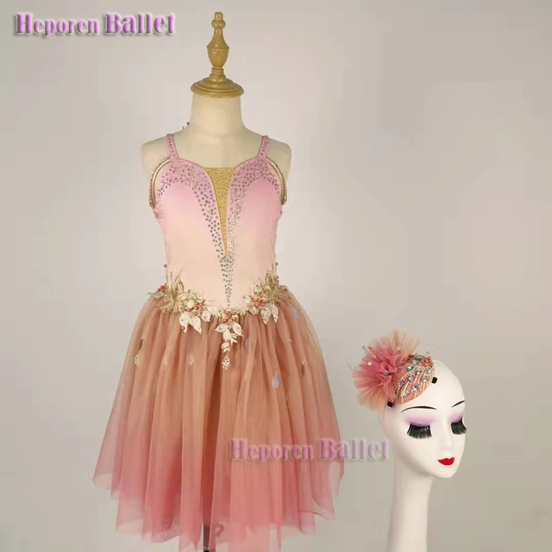 Advanced Professional customization Giselle Variation Ballet Solo Dress Children's Performance Costume with Exquisite Headwear